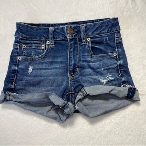 American Eagle Super Super Stretch Hi-Rise Shortie Shorts